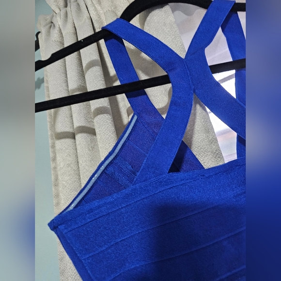 WOW Couture Cross Back Lux Bandage Bralette, Royal Blue - - Size Small - Picture 3 of 9